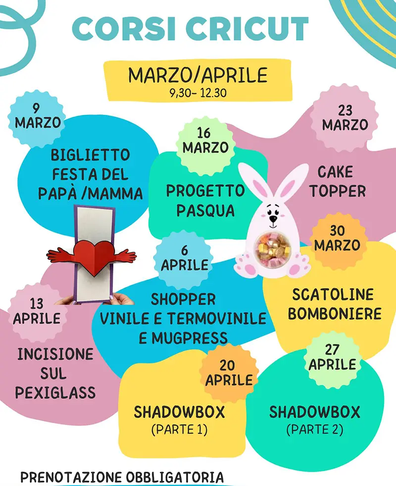 Corsi Cricut Marzo e Aprile