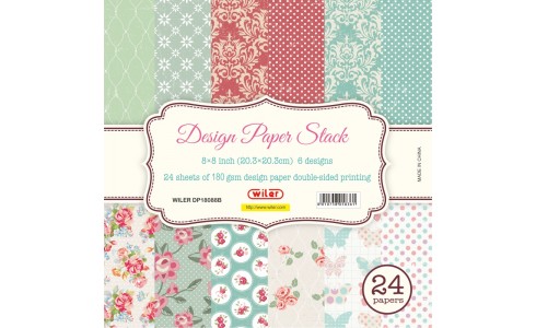 Carta per scrapbooking 24 fogli fantasie floreali