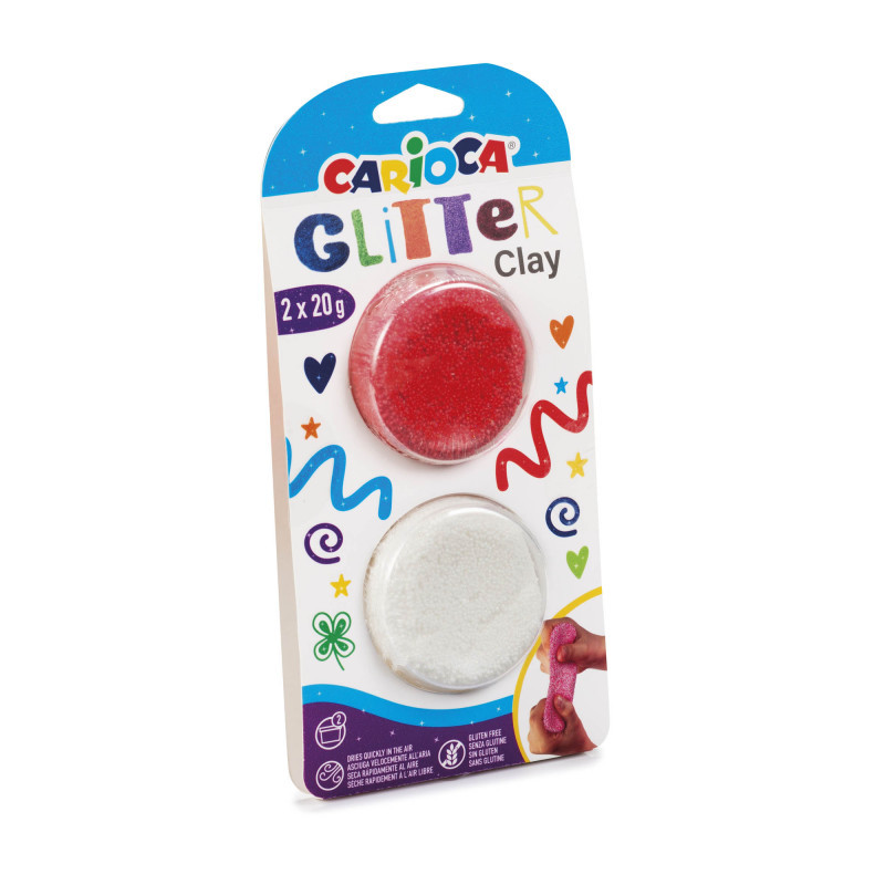 Glitter Clay - Fommy Modellabile Rosso-Bianco