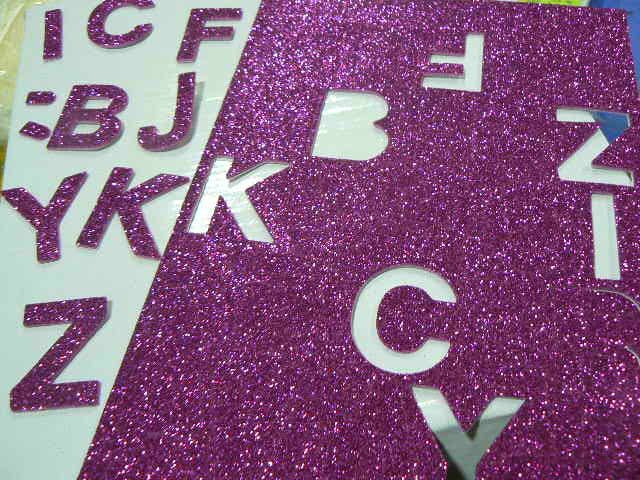 48 decorazioni in gomma crepla lettere alfabeto iniziali moosgummi SCRAPBOOKING