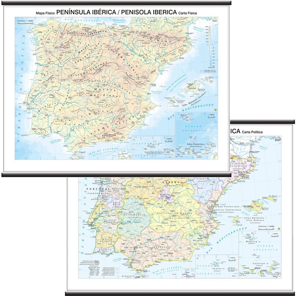 Cartina Geografica In Lingua Penisola Iberica